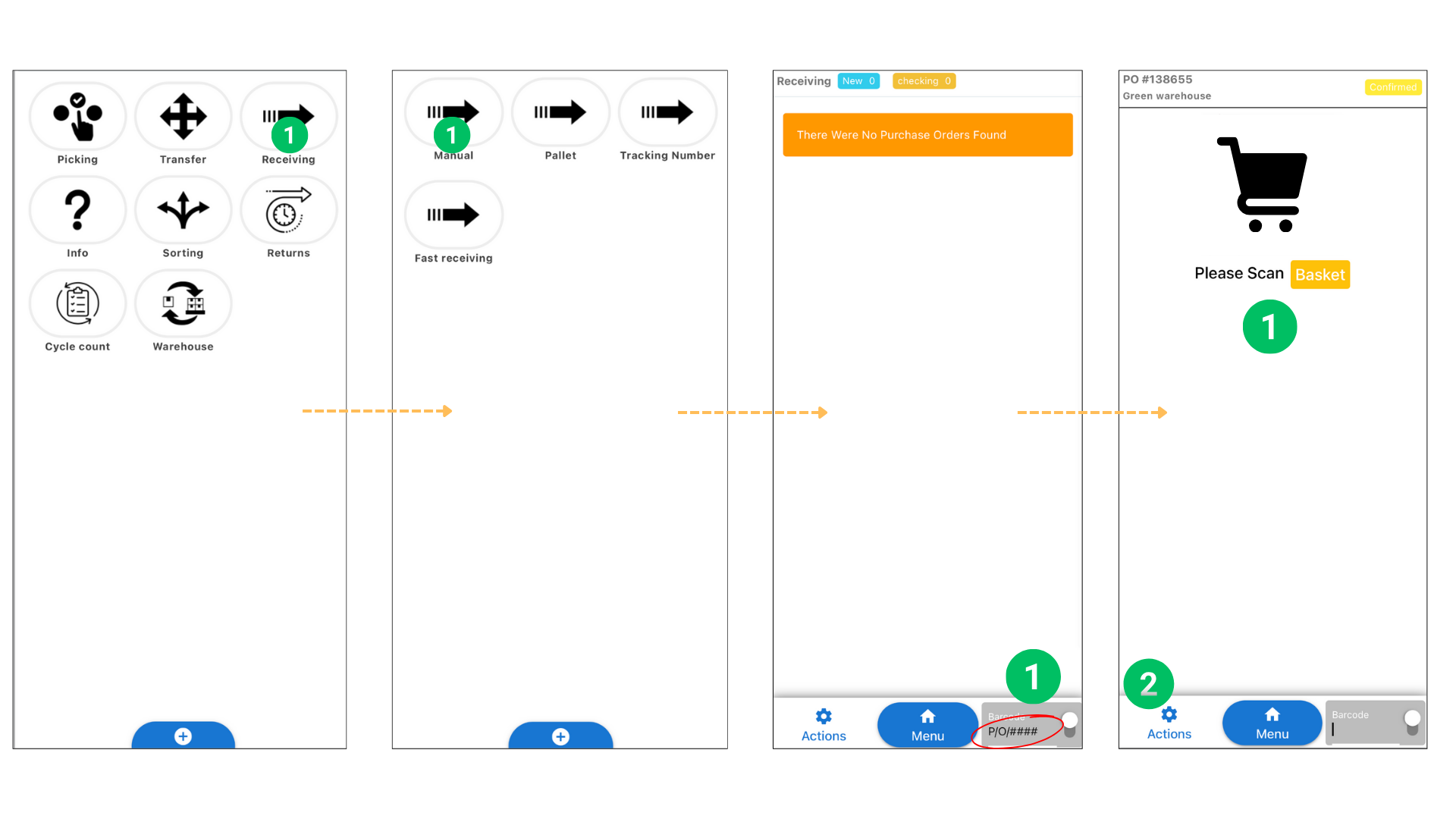 Receiving inventory in the Terminal by creating a PO and scanning barcodes (Mobile) Octava WMS Warehouse Management System Octava WMS