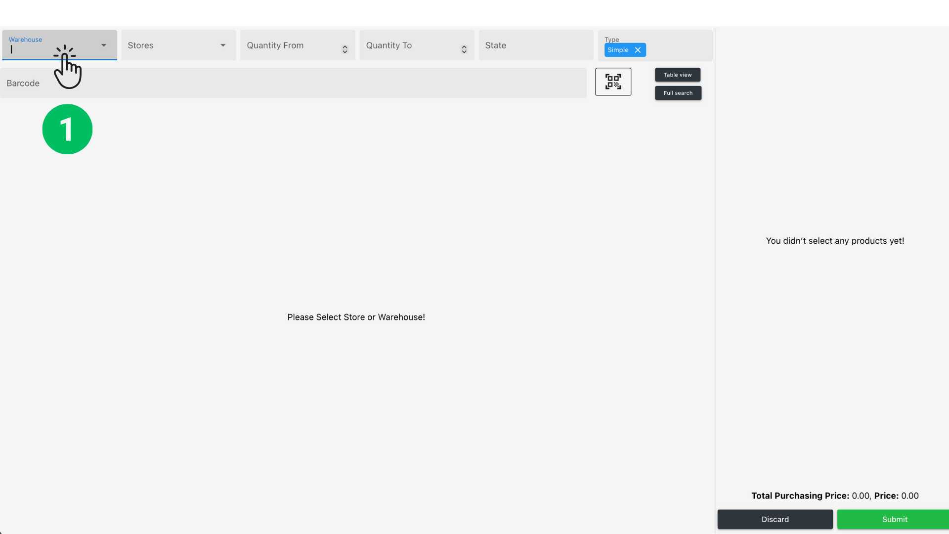 How to add inventory by scanning/manually add products into a purchase order (PO) through the desktop interface (non-mobile) Octava WMS Warehouse Management System Octava WMS