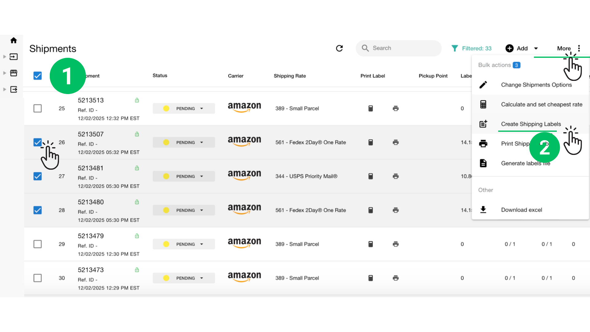 How to Change Carrier Rates and Generate Shipping Labels in Bulk Octava WMS Warehouse Management System Octava WMS