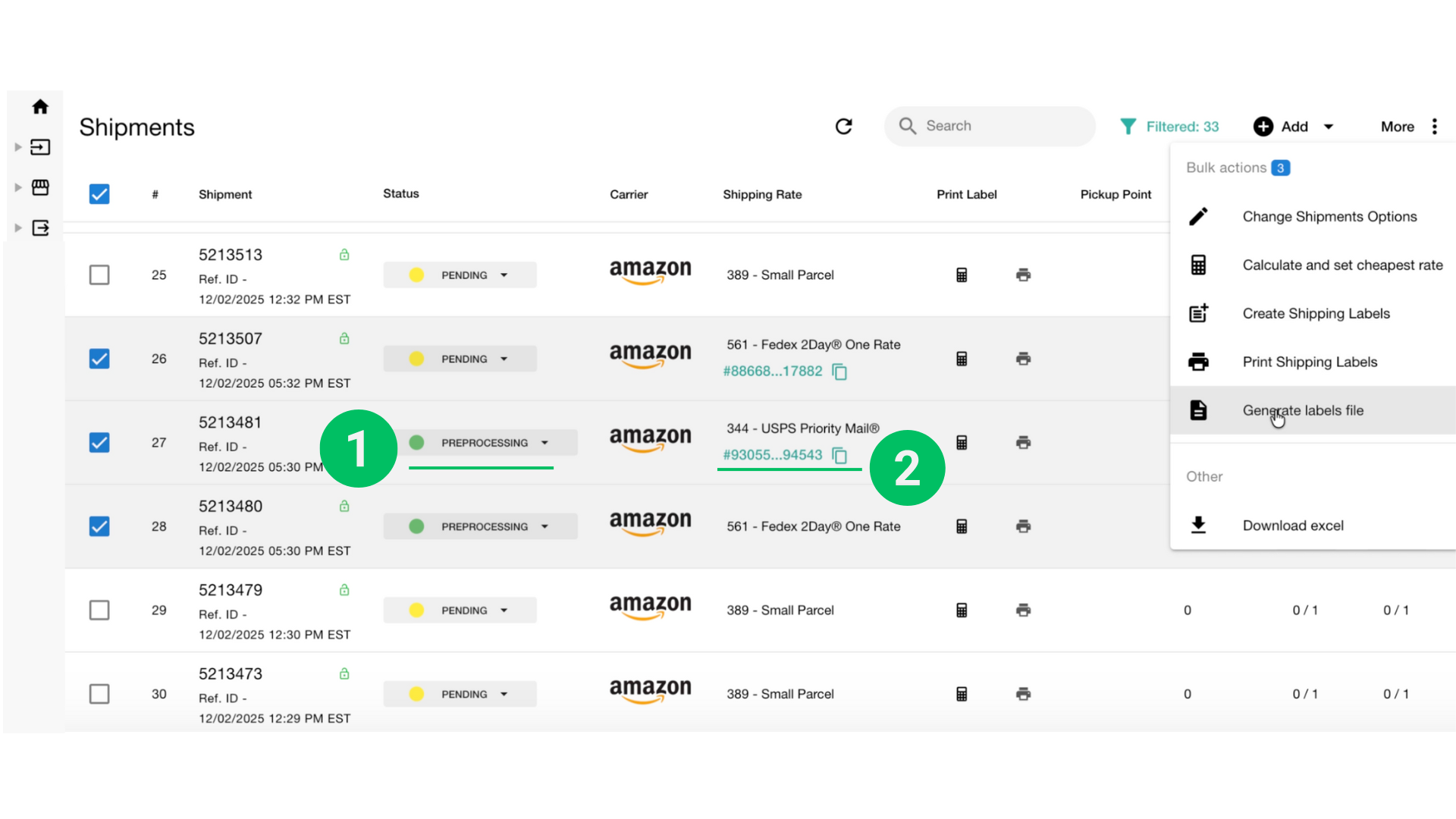 How to Change Carrier Rates and Generate Shipping Labels in Bulk Octava WMS Warehouse Management System Octava WMS